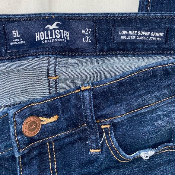 Hollister Low Rise Super Skinny Jeans. W 27 L 32 actual inseam measurement 31 in - Picture 2 of 11